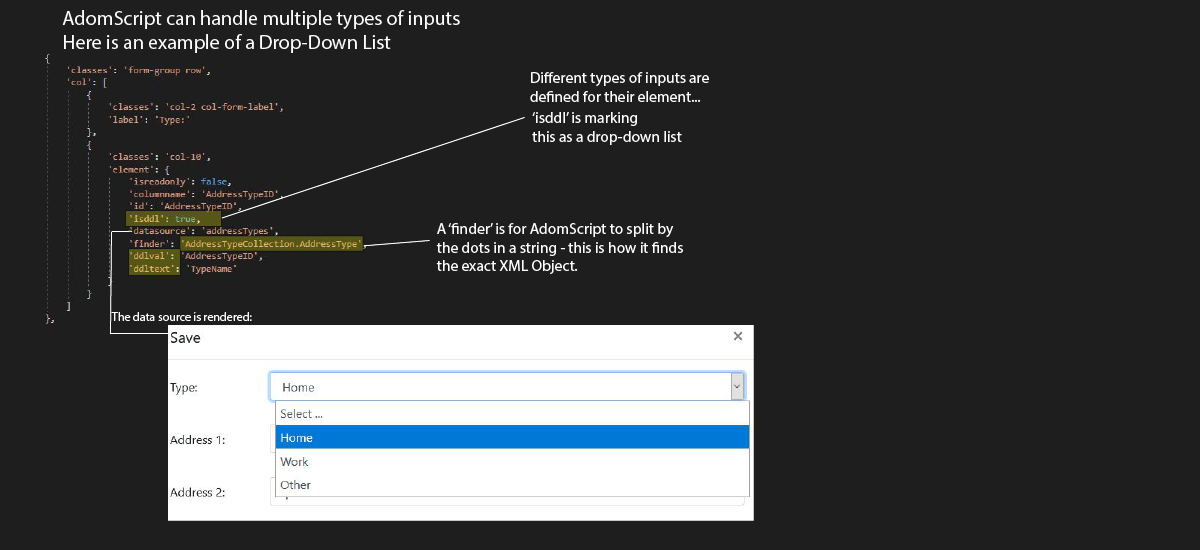 ADOM JSON example